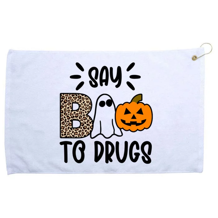 Say Boo To Drugs Awareness Halloween Grommeted Golf Towel