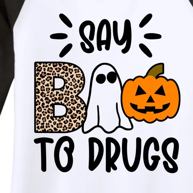 Say Boo To Drugs Awareness Halloween Women's Tri-Blend 3/4-Sleeve Raglan Shirt