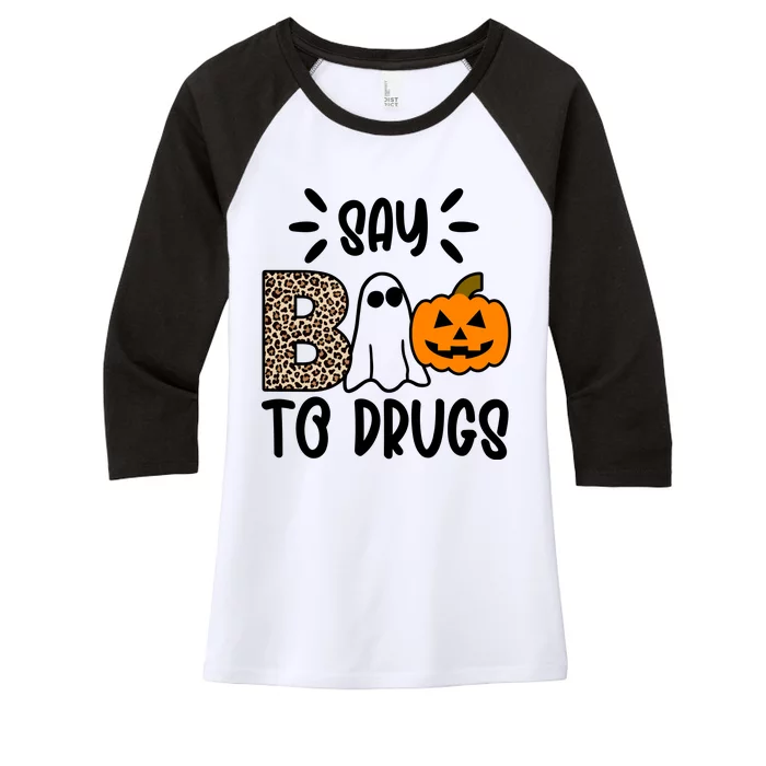 Say Boo To Drugs Awareness Halloween Women's Tri-Blend 3/4-Sleeve Raglan Shirt