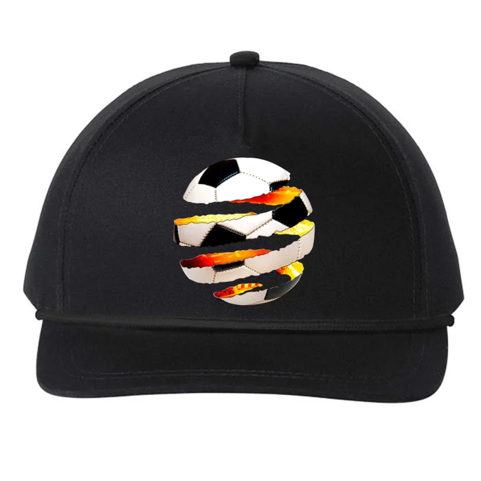 Soccer Ball Tear Snapback Five-Panel Rope Hat