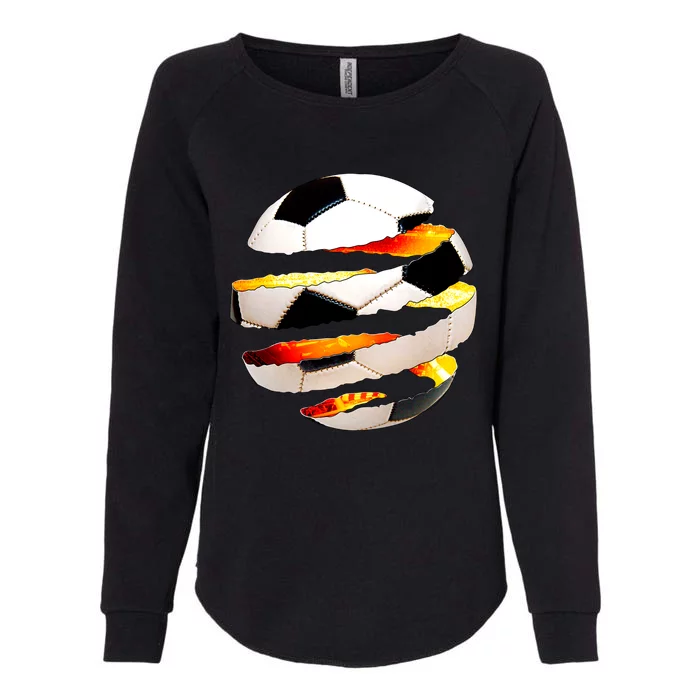 Soccer Ball Tear Womens California Wash Sweatshirt