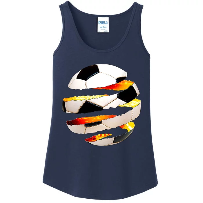 Soccer Ball Tear Ladies Essential Tank