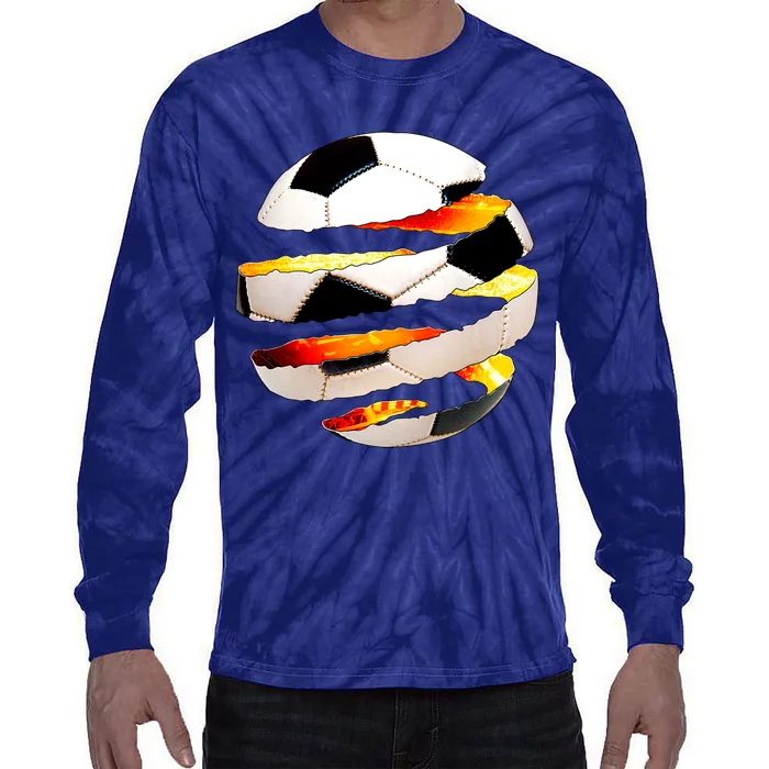 Soccer Ball Tear Tie-Dye Long Sleeve Shirt