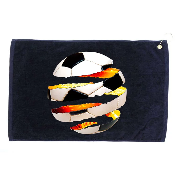 Soccer Ball Tear Grommeted Golf Towel