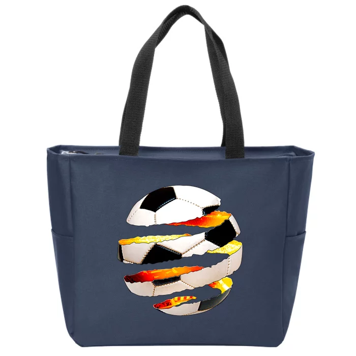 Soccer Ball Tear Zip Tote Bag