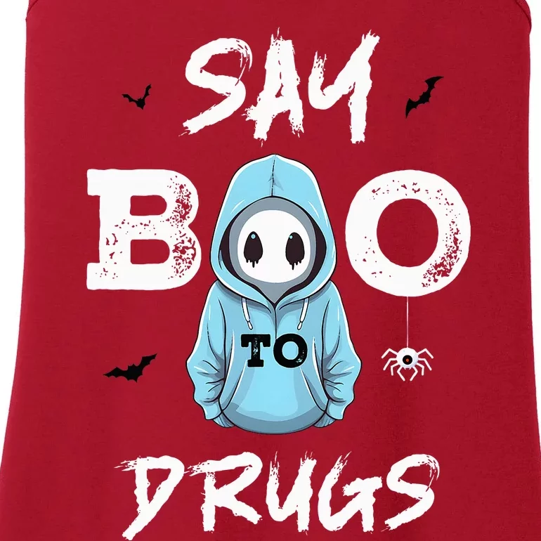 Say Boo To Drugs Funny Halloween Red Ribbon Week Awareness Ladies Essential Tank