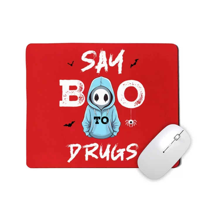 Say Boo To Drugs Funny Halloween Red Ribbon Week Awareness Mousepad