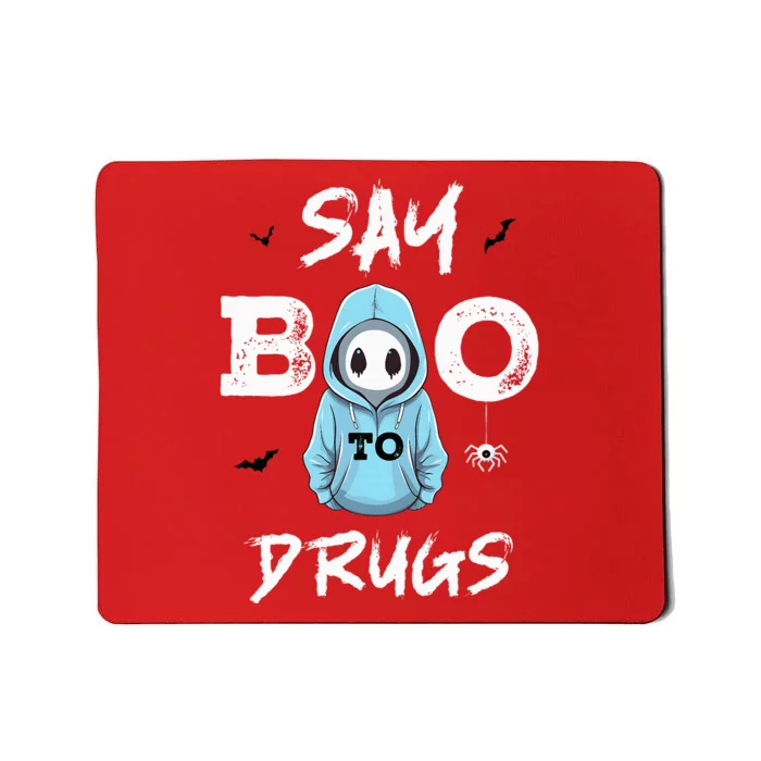 Say Boo To Drugs Funny Halloween Red Ribbon Week Awareness Mousepad