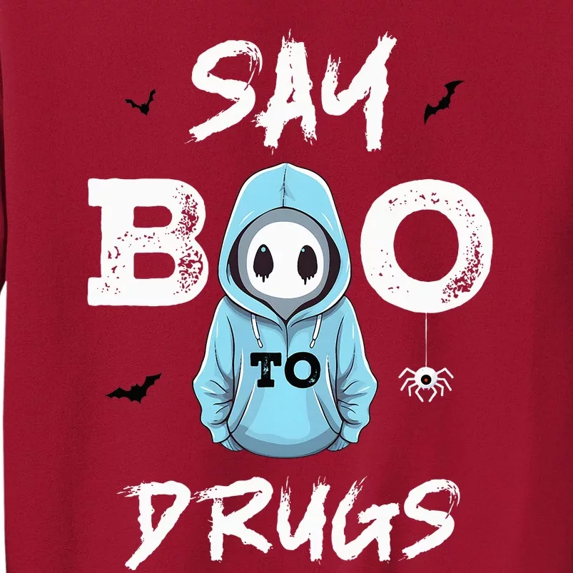 Say Boo To Drugs Funny Halloween Red Ribbon Week Awareness Tall Sweatshirt