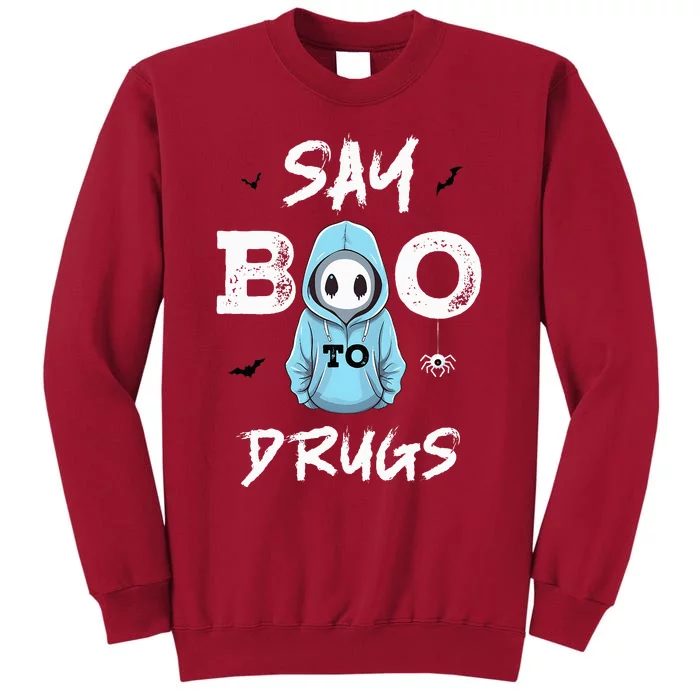 Say Boo To Drugs Funny Halloween Red Ribbon Week Awareness Tall Sweatshirt