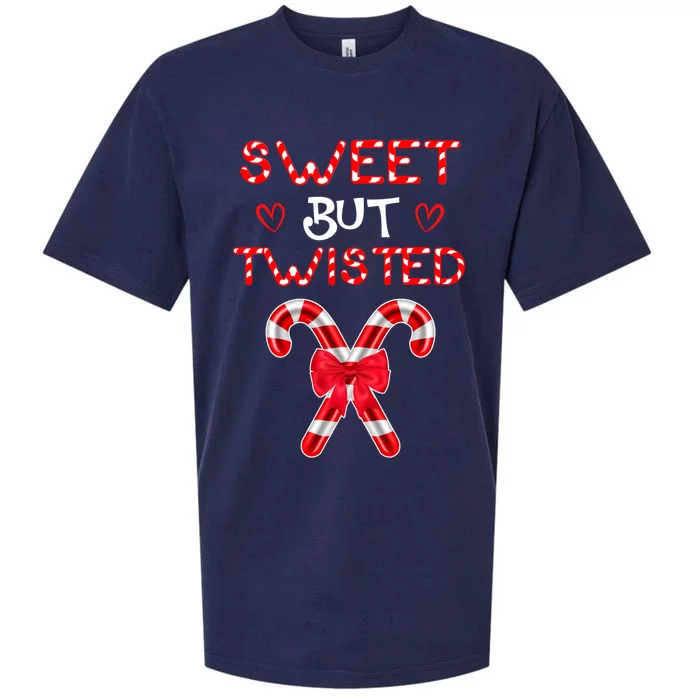 Sweet But Twisted Funny Candy Cane Christmas Gift Sueded Cloud Jersey T-Shirt