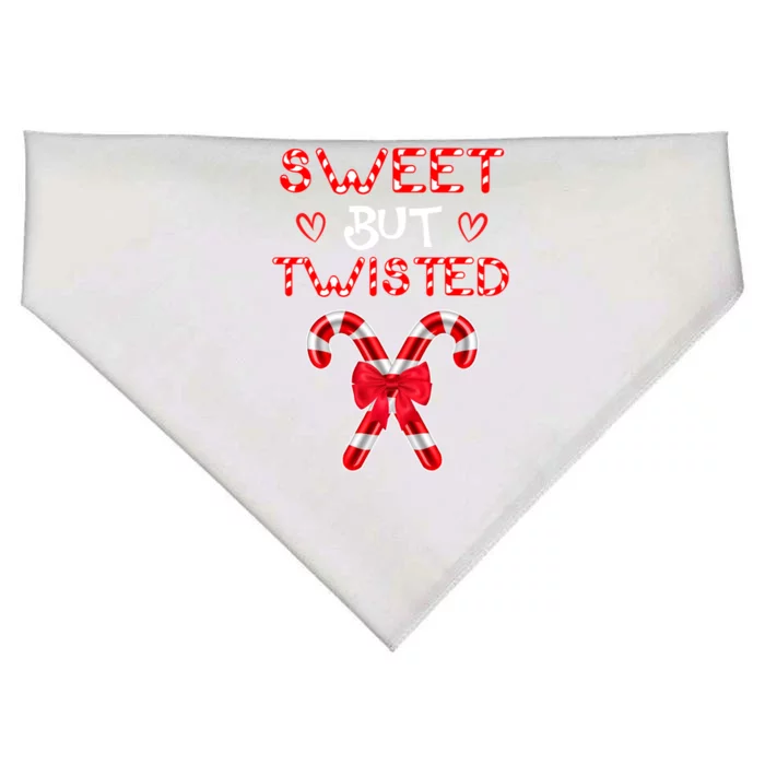 Sweet But Twisted Funny Candy Cane Christmas Gift USA-Made Doggie Bandana