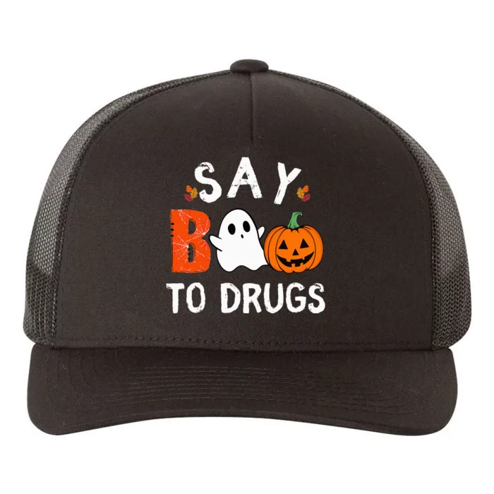 Say Boo To Drugs Funny Halloween Red Ribbon Week Awareness Yupoong Adult 5-Panel Trucker Hat