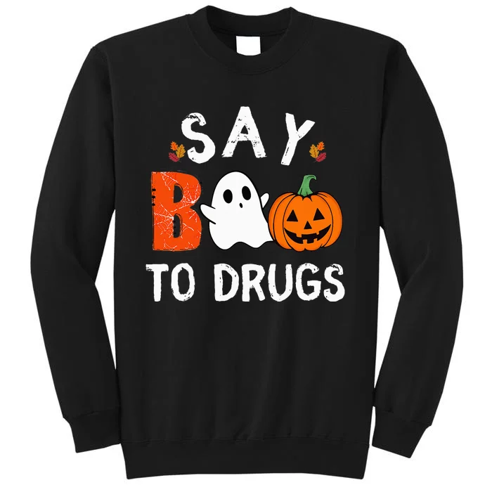 Say Boo To Drugs Funny Halloween Red Ribbon Week Awareness Tall Sweatshirt