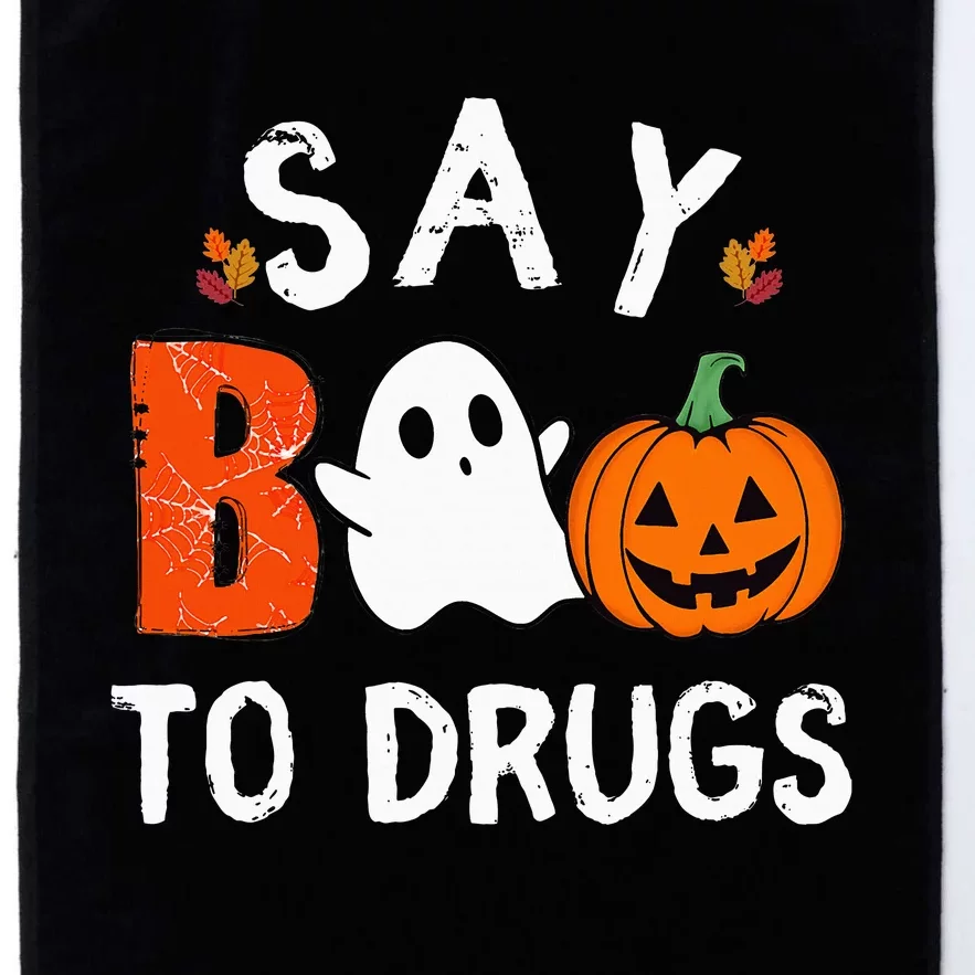 Say Boo To Drugs Funny Halloween Red Ribbon Week Awareness Platinum Collection Golf Towel