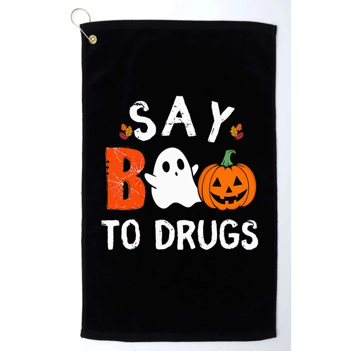 Say Boo To Drugs Funny Halloween Red Ribbon Week Awareness Platinum Collection Golf Towel