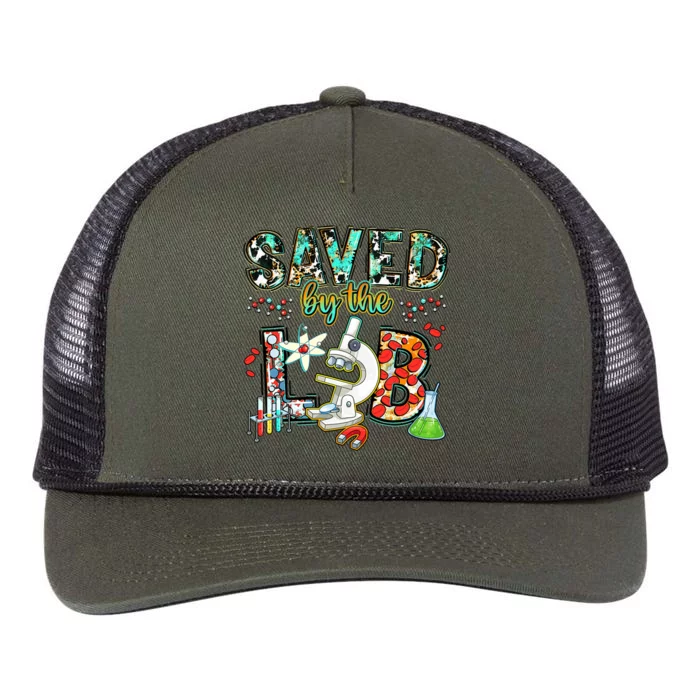 Saved By The Lab Week Medical Laboratory Science Professor Retro Rope Trucker Hat Cap