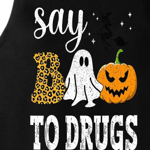 Say Boo To Drugs Funny Halloween Red Ribbon Week Awareness Ladies Tri-Blend Wicking Tank