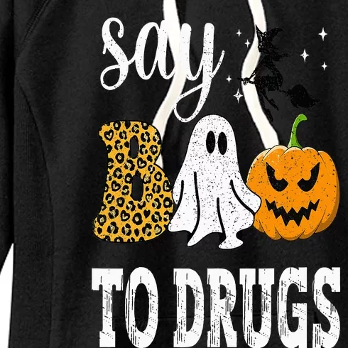 Say Boo To Drugs Funny Halloween Red Ribbon Week Awareness Women's Fleece Hoodie