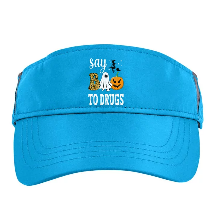 Say Boo To Drugs Funny Halloween Red Ribbon Week Awareness Adult Drive Performance Visor