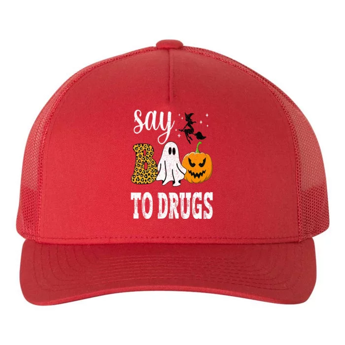 Say Boo To Drugs Funny Halloween Red Ribbon Week Awareness Yupoong Adult 5-Panel Trucker Hat