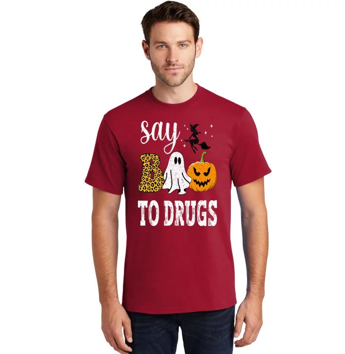 Say Boo To Drugs Funny Halloween Red Ribbon Week Awareness Tall T-Shirt