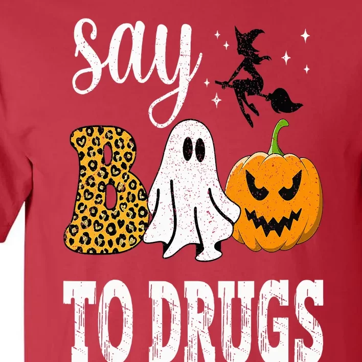 Say Boo To Drugs Funny Halloween Red Ribbon Week Awareness Tall T-Shirt