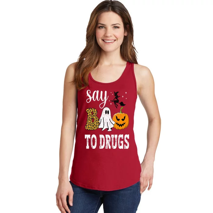 Say Boo To Drugs Funny Halloween Red Ribbon Week Awareness Ladies Essential Tank