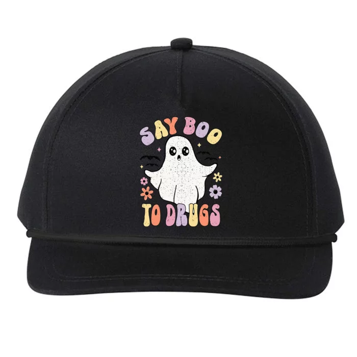 Say Boo To Drugs Funny Halloween Red Ribbon Week Awareness Snapback Five-Panel Rope Hat