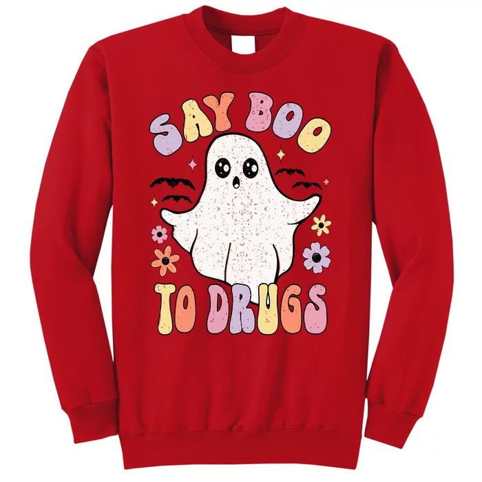 Say Boo To Drugs Funny Halloween Red Ribbon Week Awareness Sweatshirt