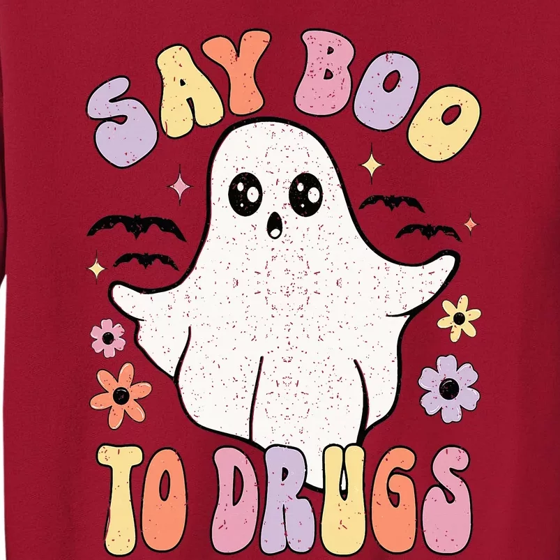 Say Boo To Drugs Funny Halloween Red Ribbon Week Awareness Tall Sweatshirt