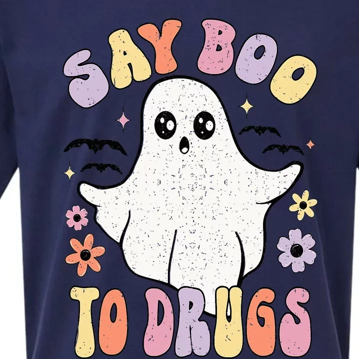 Say Boo To Drugs Funny Halloween Red Ribbon Week Awareness Sueded Cloud Jersey T-Shirt