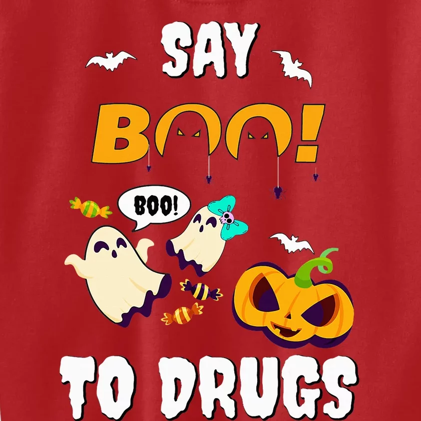 Say Boo To Drugs Red Ribbon Week Awareness Kids Sweatshirt