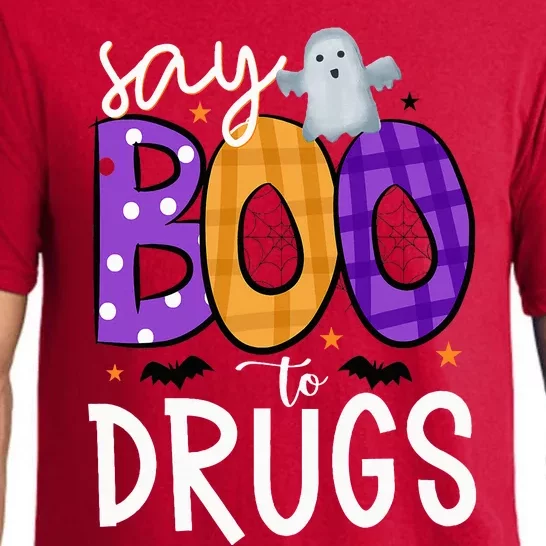 Say Boo To Drugs Funny Halloween Red Ribbon Week Awareness Pajama Set