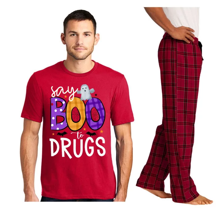 Say Boo To Drugs Funny Halloween Red Ribbon Week Awareness Pajama Set