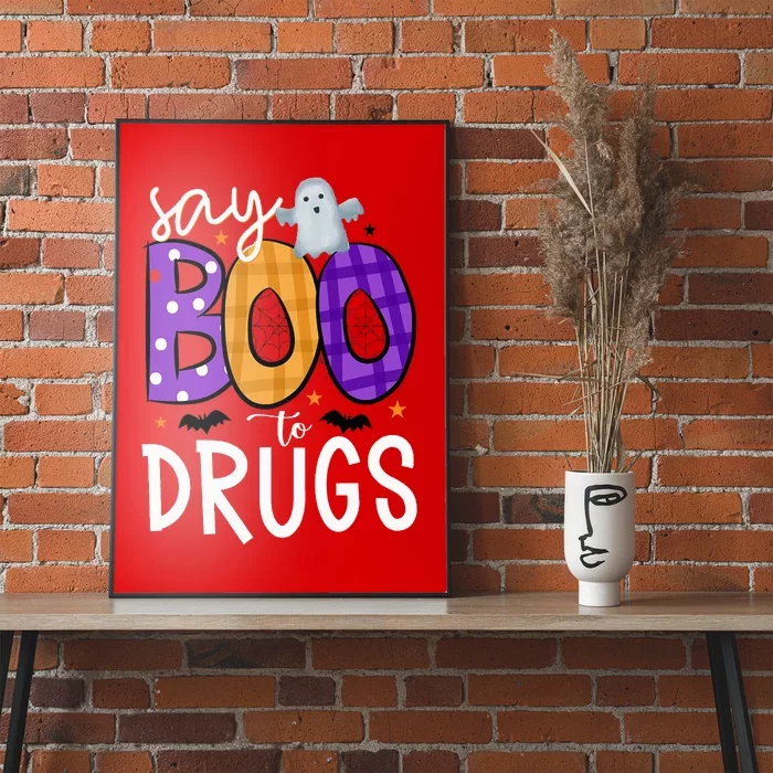 Say Boo To Drugs Funny Halloween Red Ribbon Week Awareness Poster