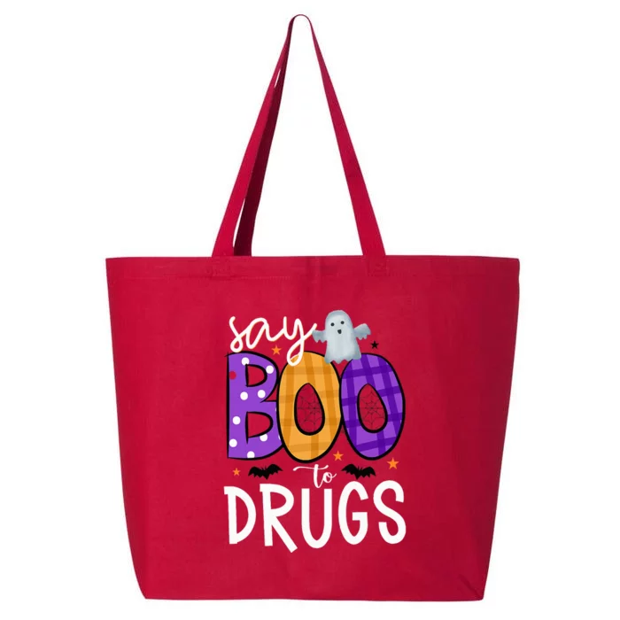 Say Boo To Drugs Funny Halloween Red Ribbon Week Awareness 25L Jumbo Tote