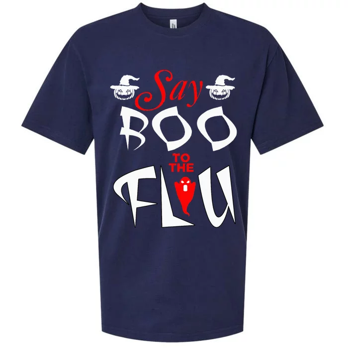 Say Boo To The Flu Halloween Sueded Cloud Jersey T-Shirt