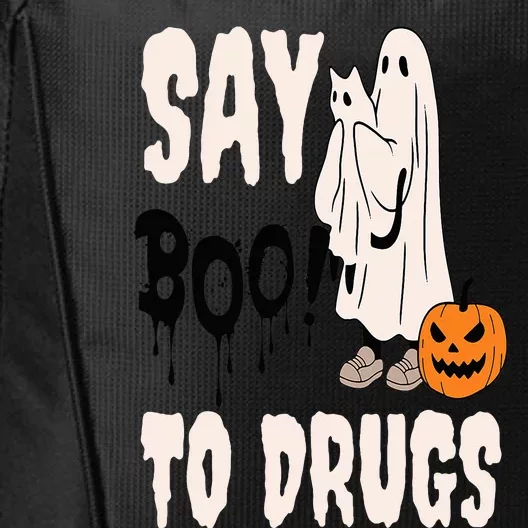 Say Boo To Drugs Funny Halloween Red Ribbon Week Awareness City Backpack