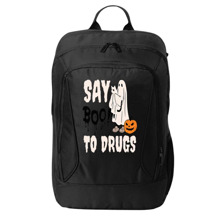 Say Boo To Drugs Funny Halloween Red Ribbon Week Awareness City Backpack