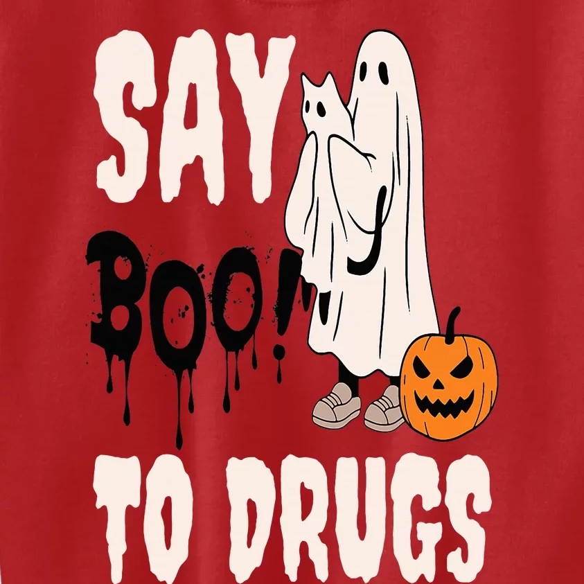 Say Boo To Drugs Funny Halloween Red Ribbon Week Awareness Kids Sweatshirt