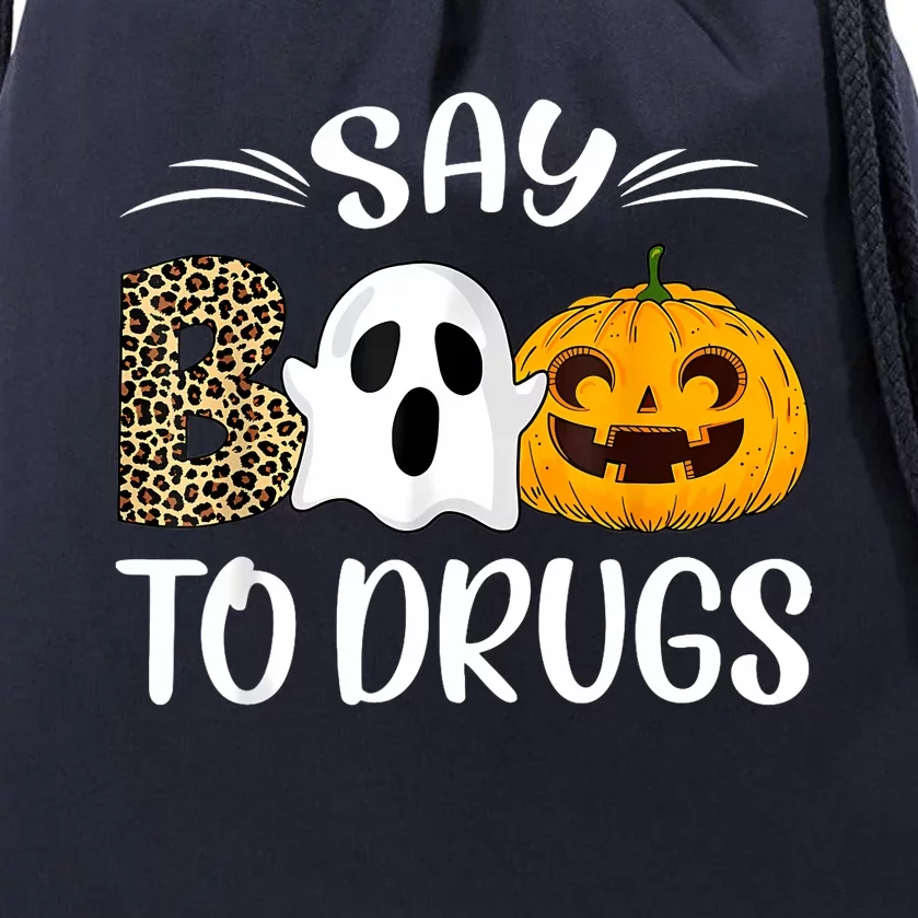 Say Boo To Drugs Red Ribbon Week Awareness Funny Halloween Drawstring Bag