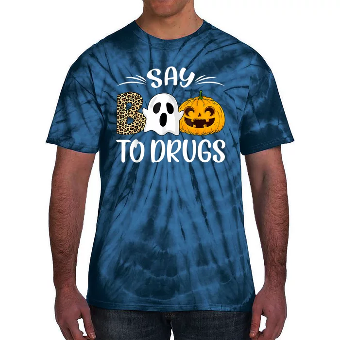 Say Boo To Drugs Red Ribbon Week Awareness Funny Halloween Tie-Dye T-Shirt