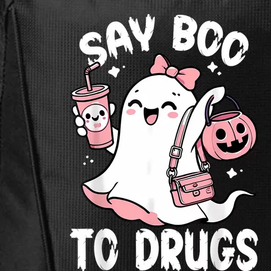 Say Boo To Drugs Funny Halloween Red Ribbon Week Awareness City Backpack