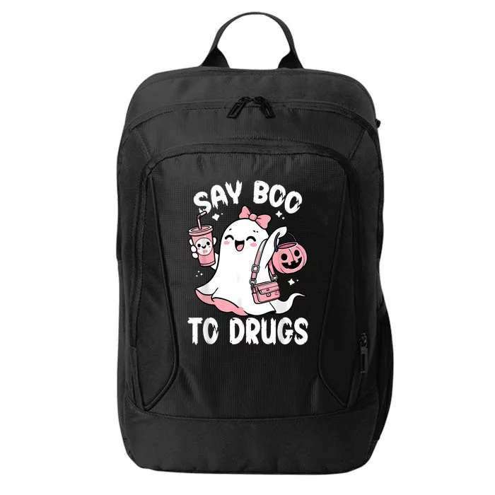 Say Boo To Drugs Funny Halloween Red Ribbon Week Awareness City Backpack