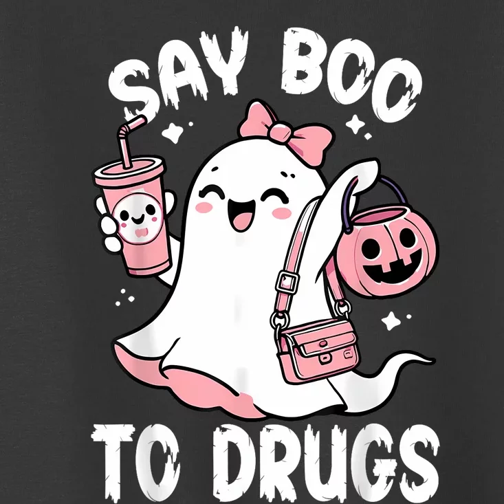 Say Boo To Drugs Funny Halloween Red Ribbon Week Awareness Toddler T-Shirt