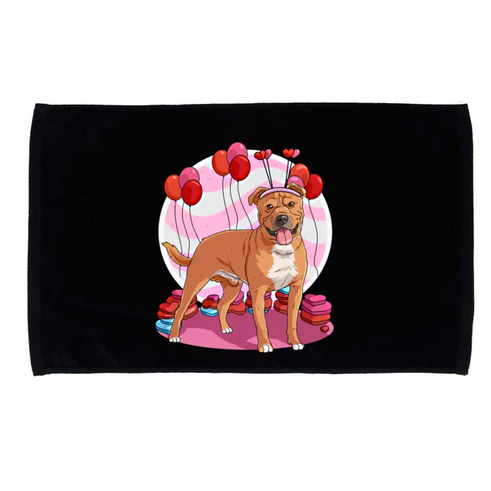 Staffordshire Bull Terrier Heart Valentine Day Decor Gift Microfiber Hand Towel