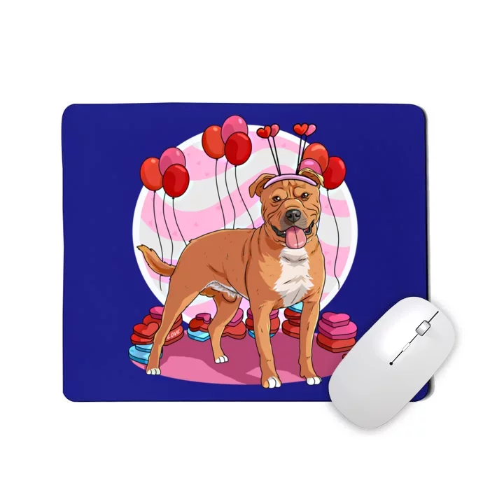 Staffordshire Bull Terrier Heart Valentine Day Decor Gift Mousepad