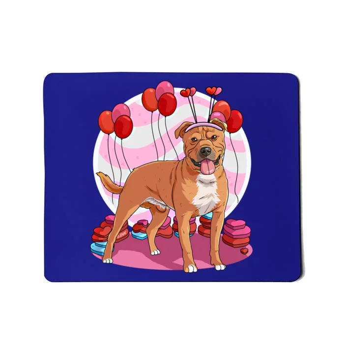 Staffordshire Bull Terrier Heart Valentine Day Decor Gift Mousepad