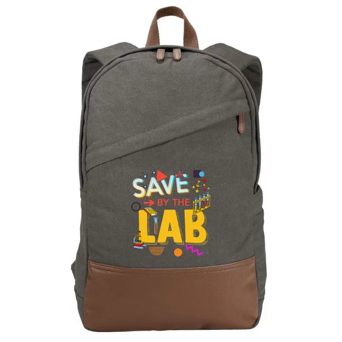 Saved By The Lab Retro Medical Laboratory Tech Cotton Canvas Backpack